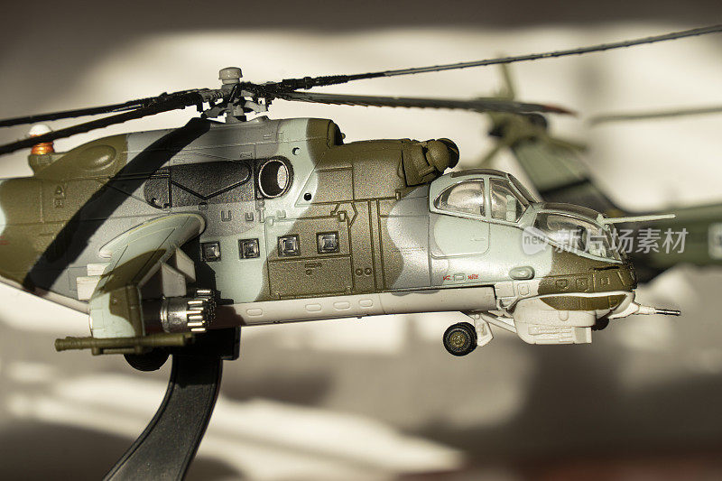 米-24 Hind迷彩战斗直升机模型